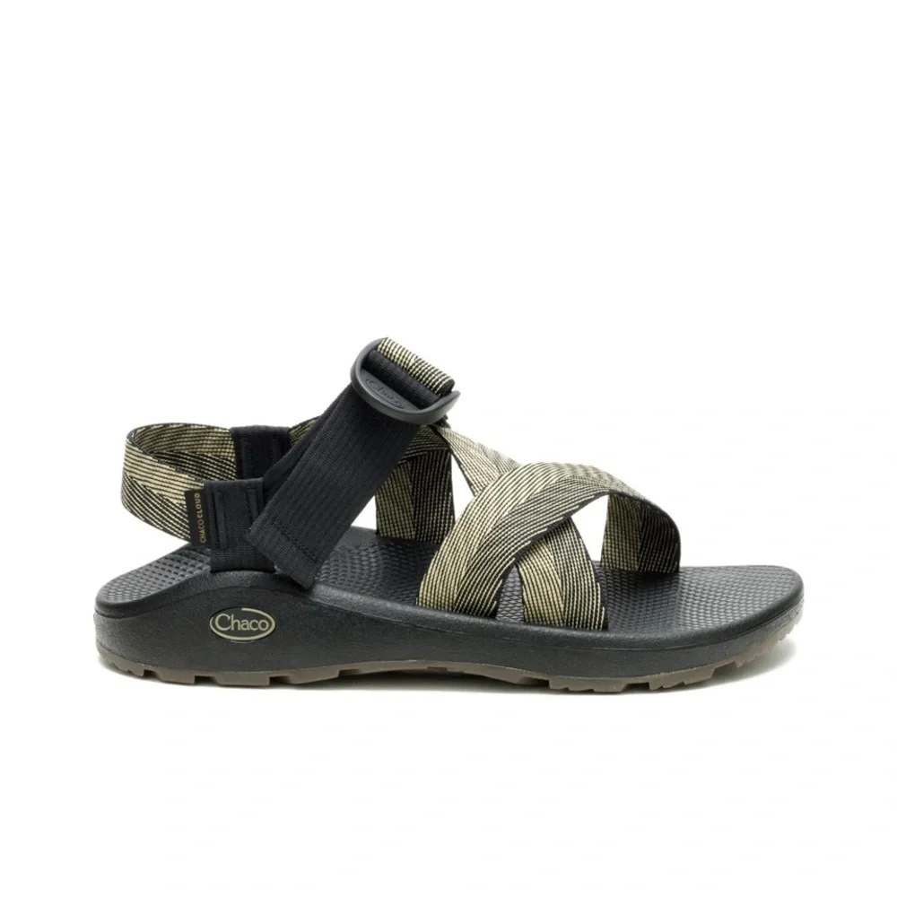 Chaco Mega Z Cloud Men's Wide Strap Outdoor Hiking Sandals Black Tan Size 14